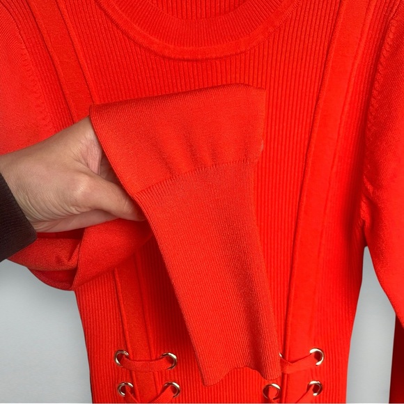 Karen Millen Vibrant Red Long Sleeve Dress - Picture 4 of 6